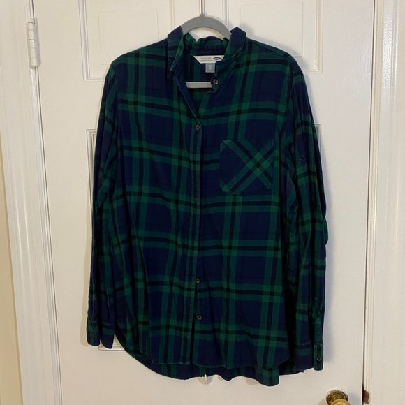 Old Navy Plaid Flannel Button-Up Shit - Picture 1 of 2